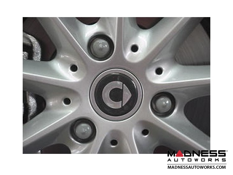 smart fortwo Wheel Bolt Covers Silver / Grey 15mm (12)